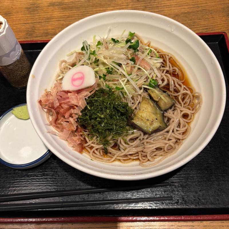 たっぷり薬味の冷やしそば(そばいちエキュート赤羽店)