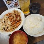 肉野菜炒め定食ご飯大盛り(豚屋 鳥山)