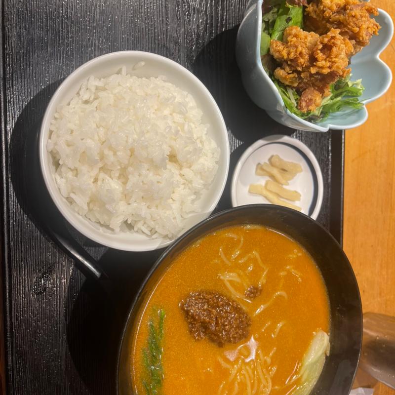 新担々麺唐揚げセット(焼き鳥 松元 丸の内店)