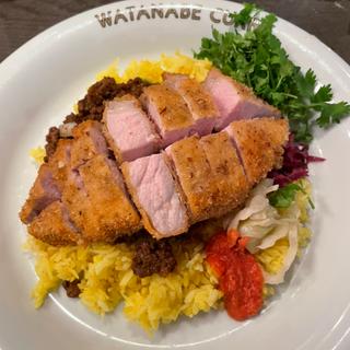 羊キーマカレー　トンカツトッピング(渡邊カリー 梅田本店)