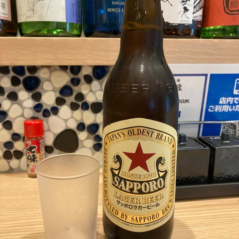 サッポロ　赤星　(大瓶)(大衆酒場さんま)