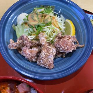 海鮮バラチラシと唐揚げセット