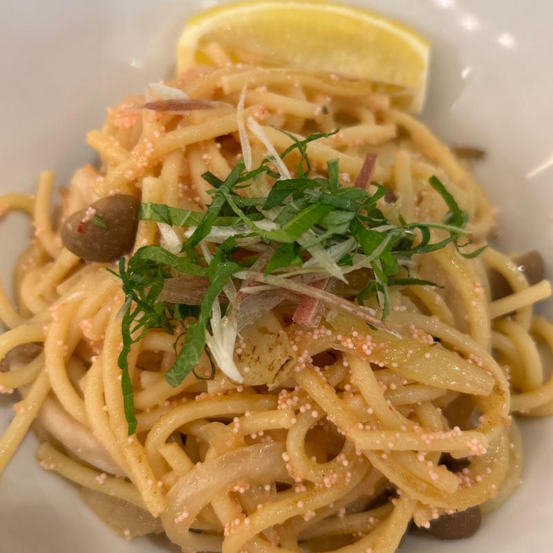 茗荷と大葉の明太子スパゲティ(UCCカフェプラザ 札幌オーロラタウン店)