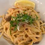 茗荷と大葉の明太子スパゲティ