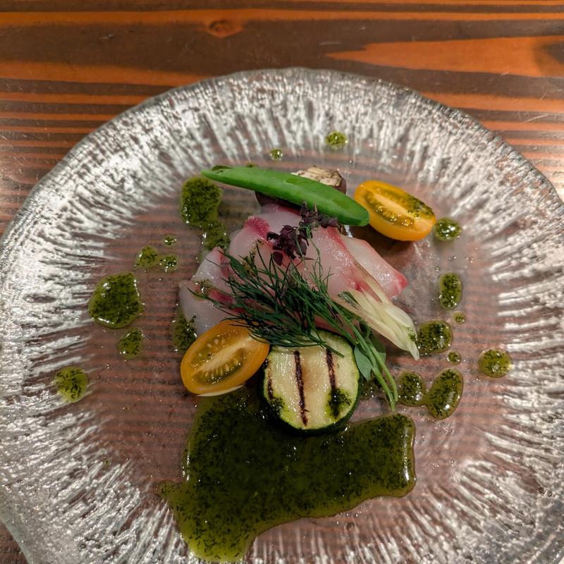 天然真鯛（石川）のカルパッチョ(イタリア料理 ASCOLTO)