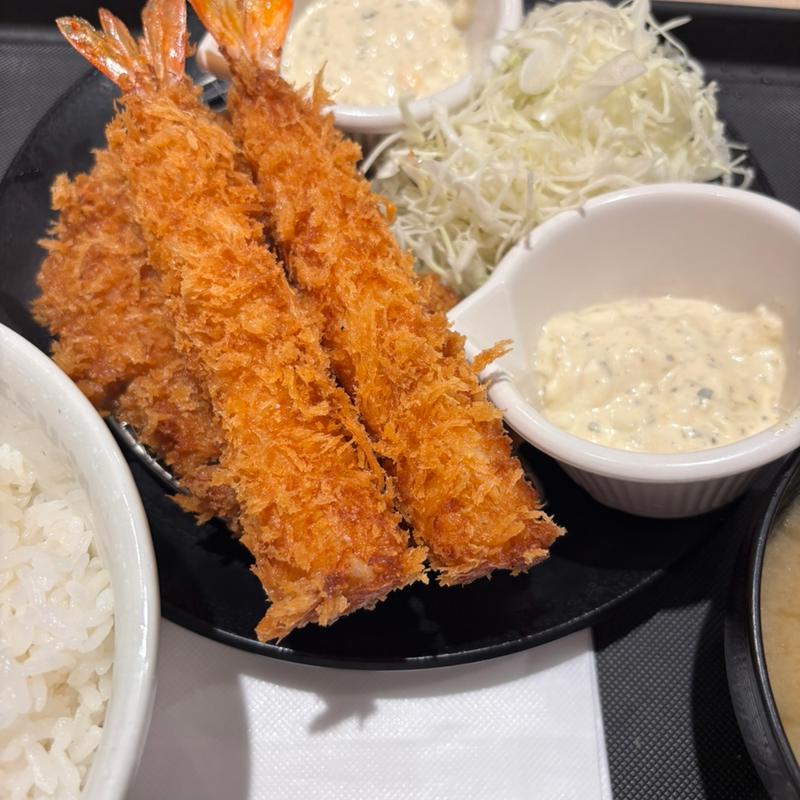 ロースかつ＆海老フライ2尾定食(松屋 聖蹟桜ヶ丘店（松のや併設）)