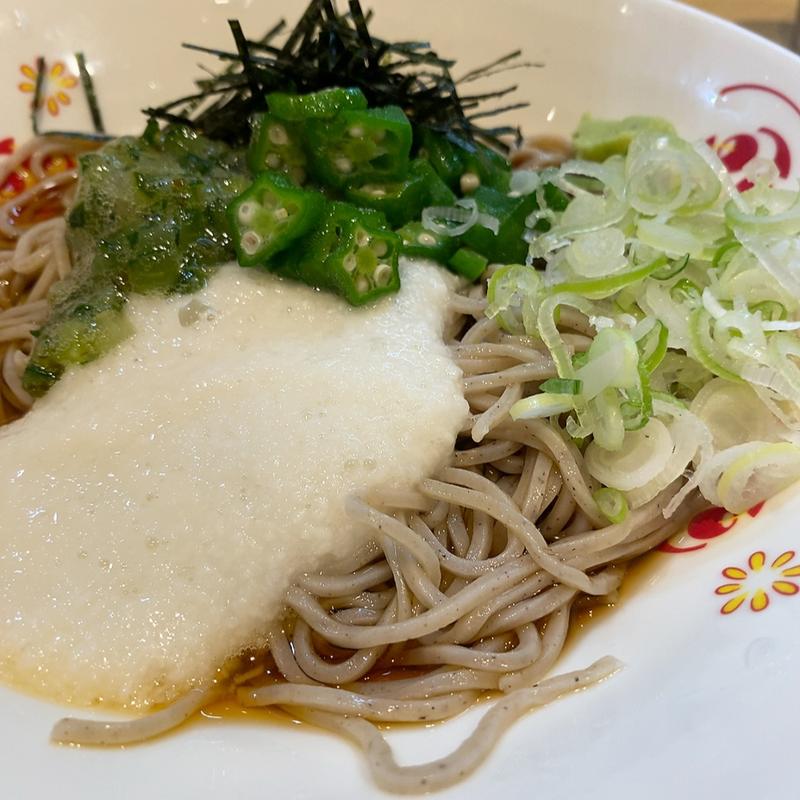 山形だし 夏野菜のネバトロそば(いろり庵きらく稲毛店)