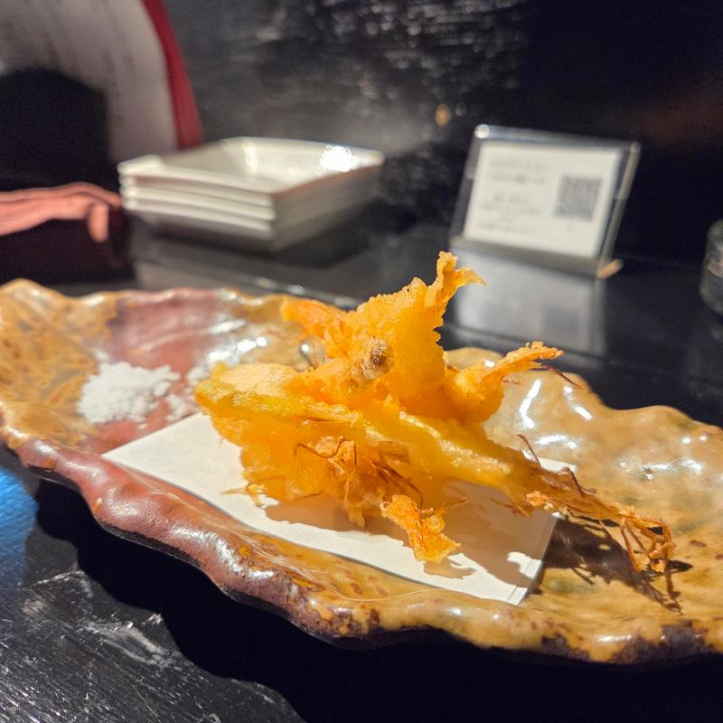 姫にんにくの天ぷら(季節のお料理 はなゆ)