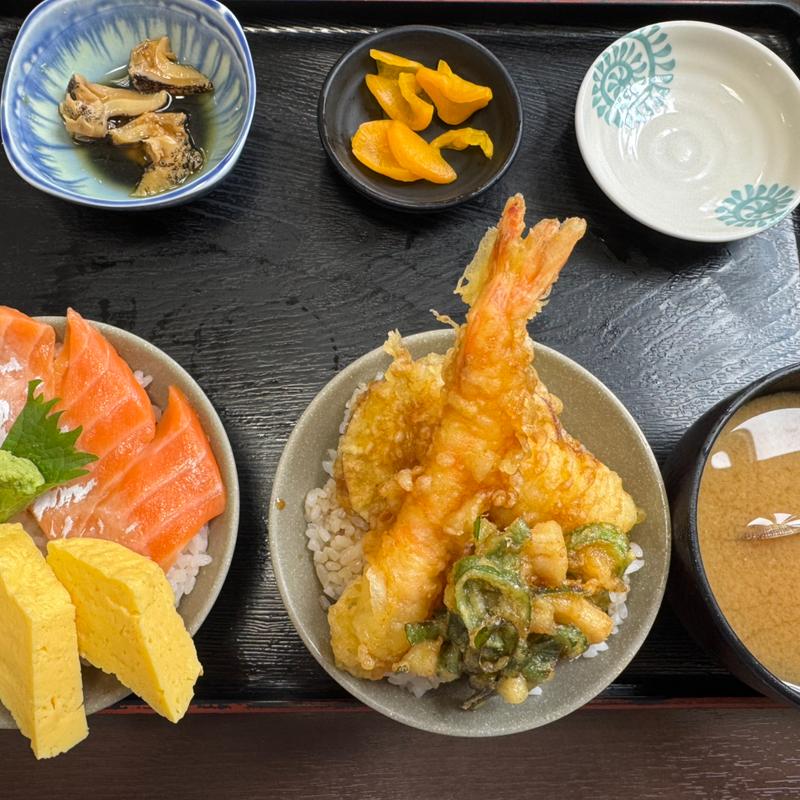 2色ミニ丼(ミニ2色丼、#ミニ天丼)(お食事処たこ八)