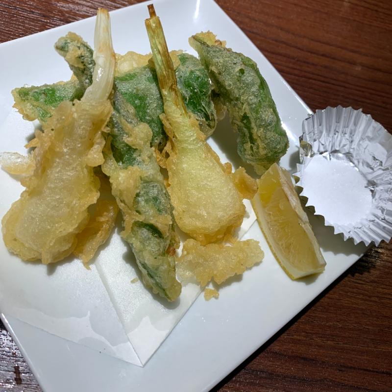 万願寺とエシャレットの天ぷら(清龍 池袋西口店)