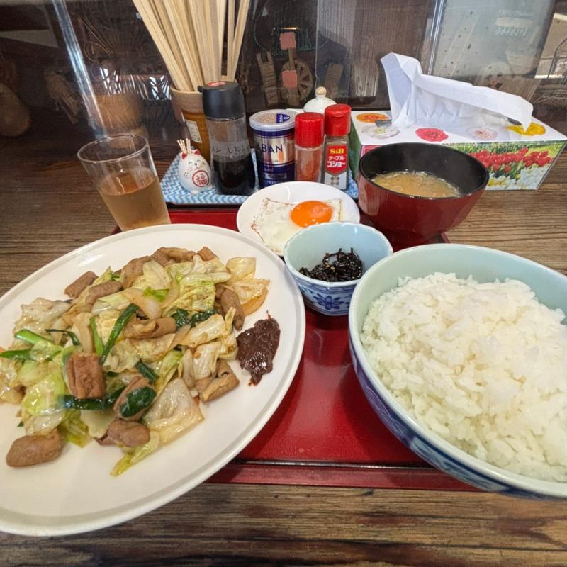 モツ炒め定食(我が家 )