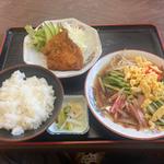 冷やし中華アジフライセット