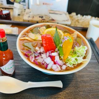 ガスパチョ肉そば(花いずみ)