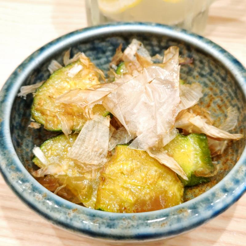 ズッキーニの煮浸し(貝・海苔巻き 野毛しらはら)