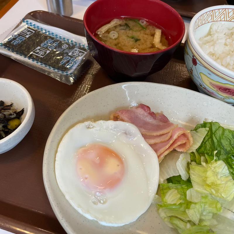 自家製ベーコンエッグ朝食(すき家 横浜上郷店 )
