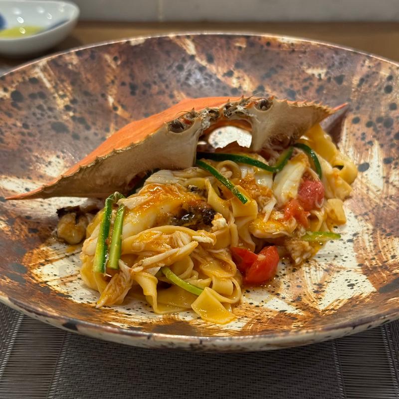 ～パスタ2～ 三河 渡蟹とズッキーニのトマトソース タリアテッレ(プロスペロ)