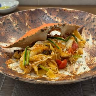 ～パスタ2～ 三河 渡蟹とズッキーニのトマトソース タリアテッレ