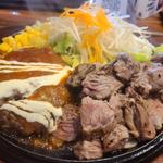 リブロース(カブリ)カットステーキ200g 焼きたてハンバーグ120g