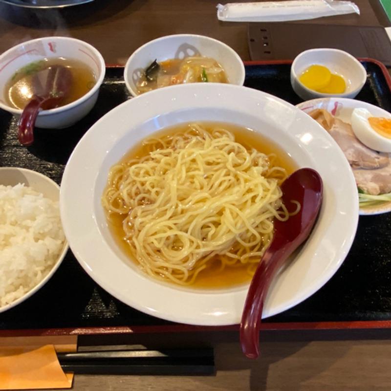 冷やしラーメンとランチセット(大阪さやま 味から亭)