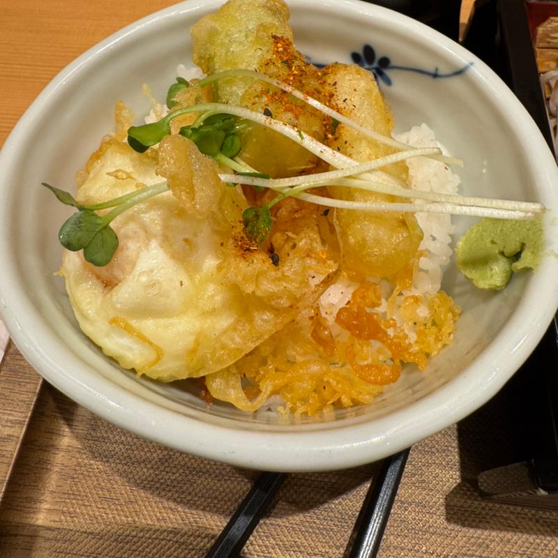 半熟たまご天小丼(そばいち二八 上野店)
