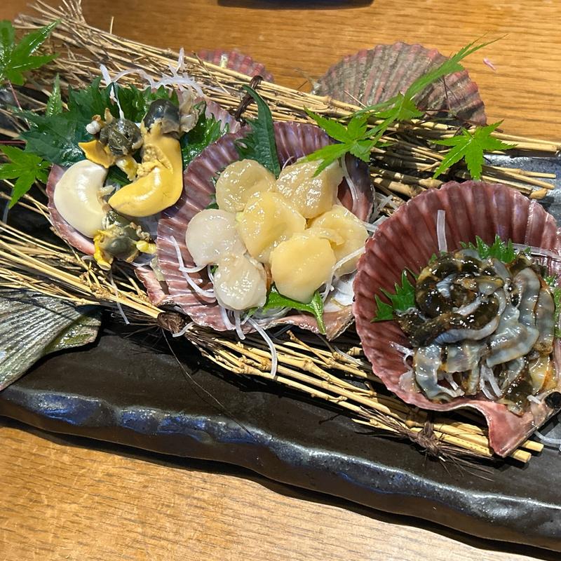 長太郎貝刺身(花まぐろ )