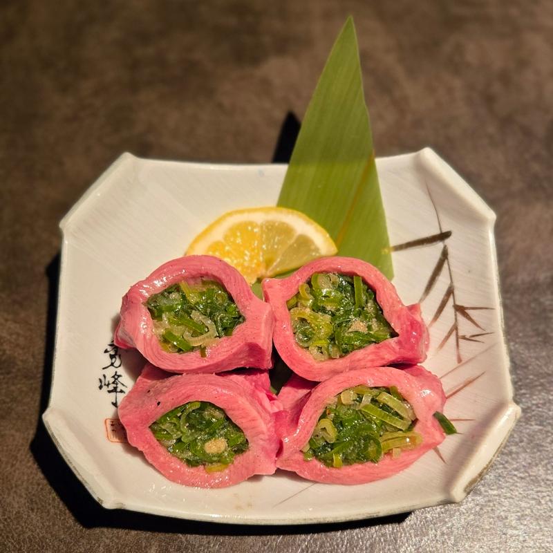 元祖厚切りネギ包みタン(焼肉うちだ 池田石橋本店)