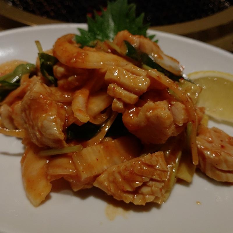 上ミノ、ツラミ(炭火焼肉 きらく亭)