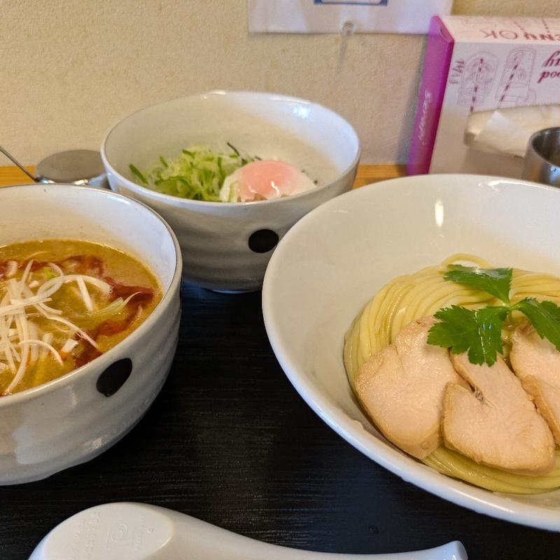 鶏白担々つけ麺（限定麺）(肉蕎麦 叶夢)