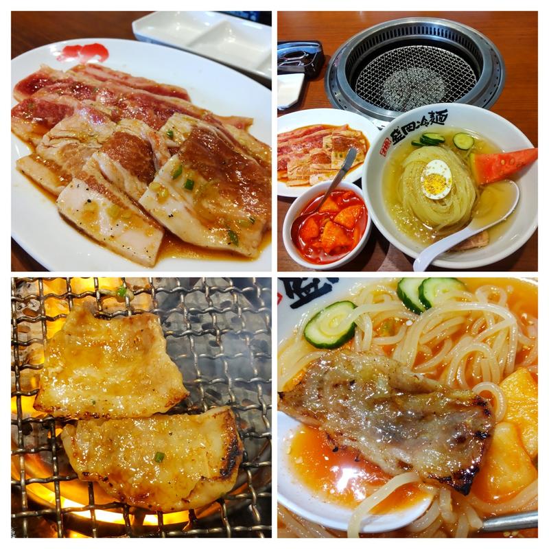 冷麺セット元気カルビ豚カルビ(やまなか家 盛南店 （焼肉と盛岡冷麺やまなか家）)