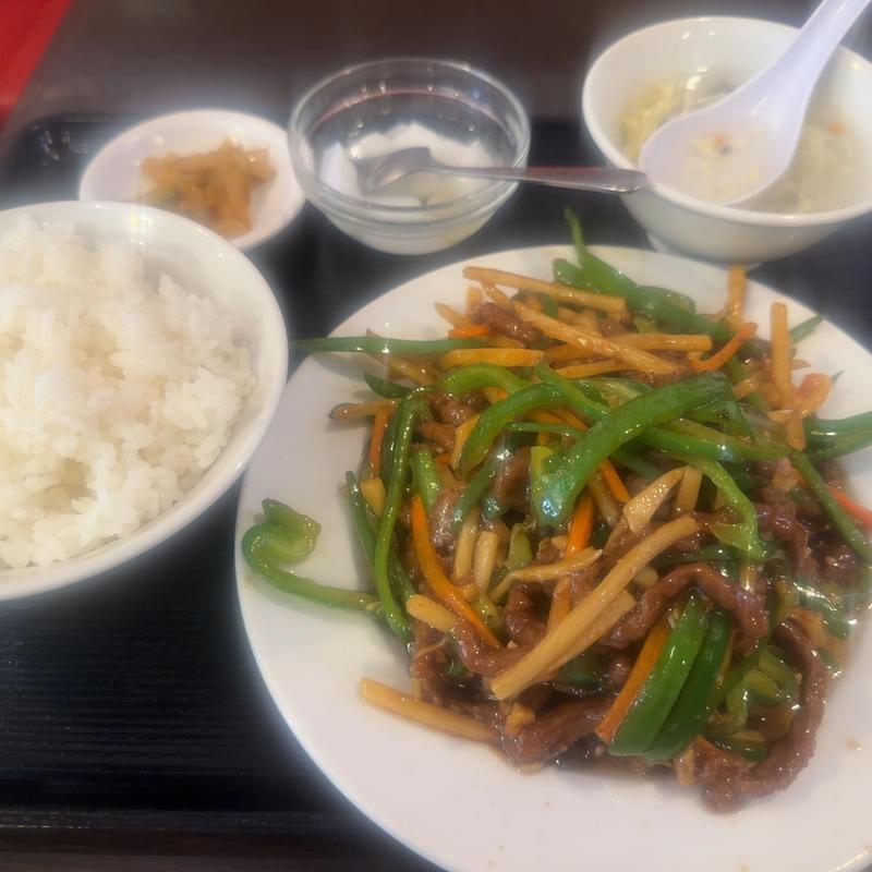 青椒肉絲定食(楽宴 浅草店)