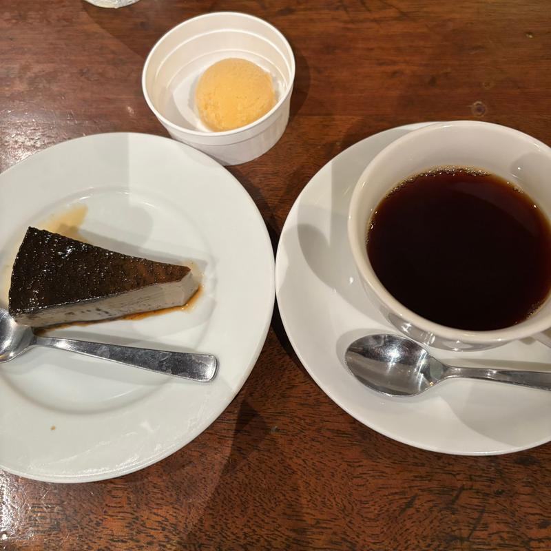 ゴマプリンとソルベとコーヒー(東レ社員クラブ)