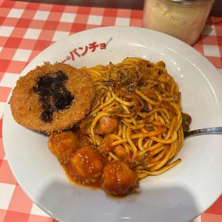 ナポリタン 大 ハムカツ ミートボール3個