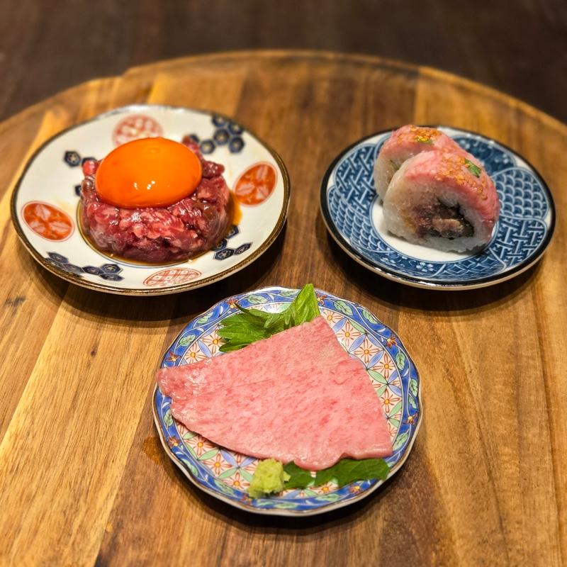 本日のお勧め3種和牛お刺身盛り合わせ(焼肉 㐂舌 きたん 法善寺)