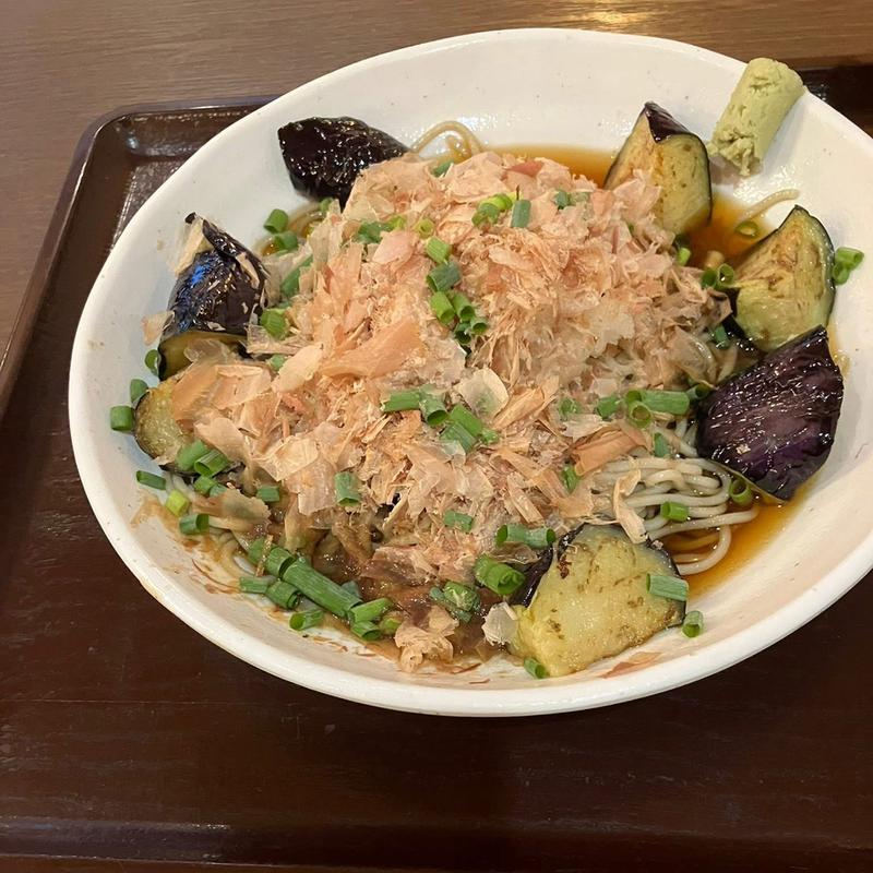 揚げ茄子おろし十割ぶっかけそば(笑福庵)