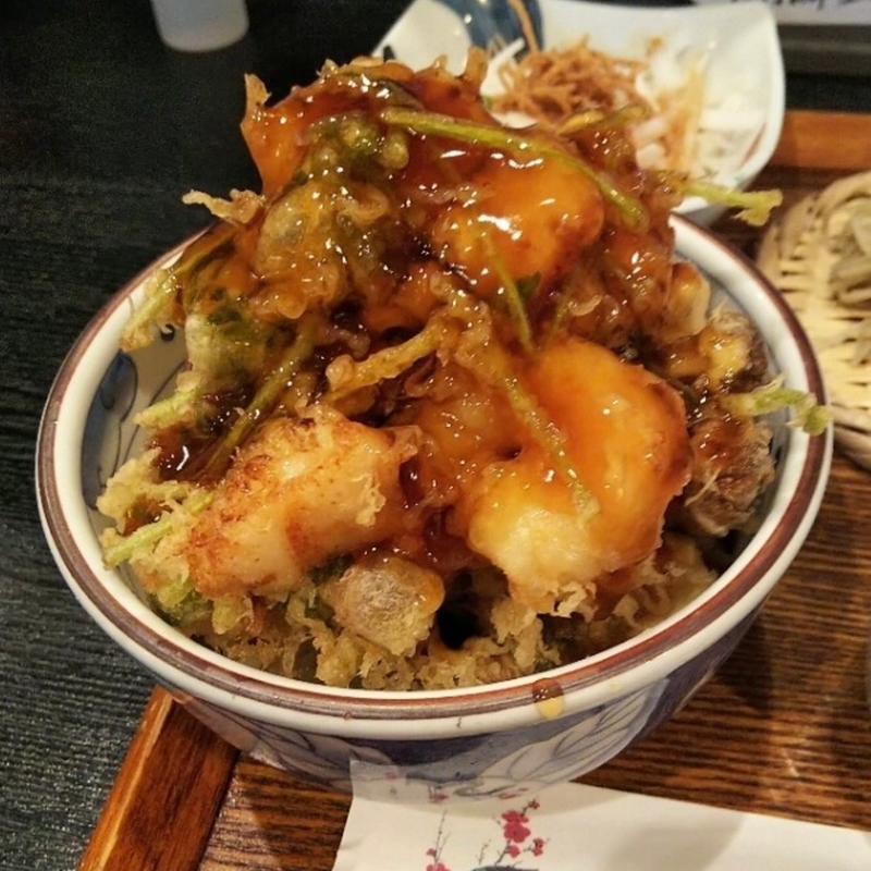かき揚げ丼セット(手打そば一の梅)