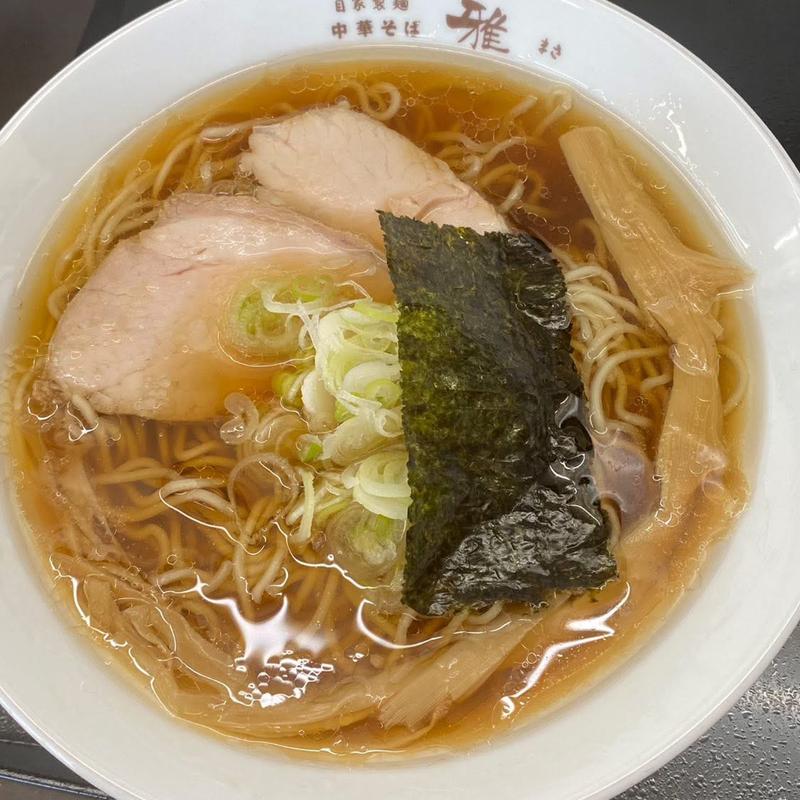 中華そば 大盛り 煮干し油トッピング(中華そば 雅)