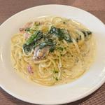 ほうれん草とベーコンのクリームパスタ