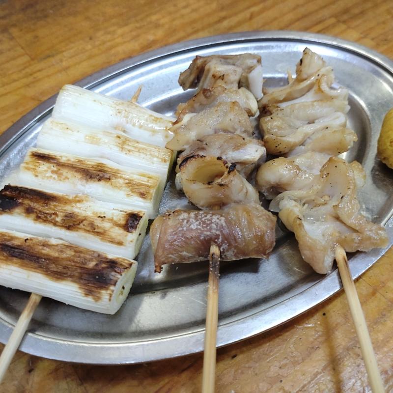 ①千住ねぎ串焼②シロ③ナンコツ(幸楽)