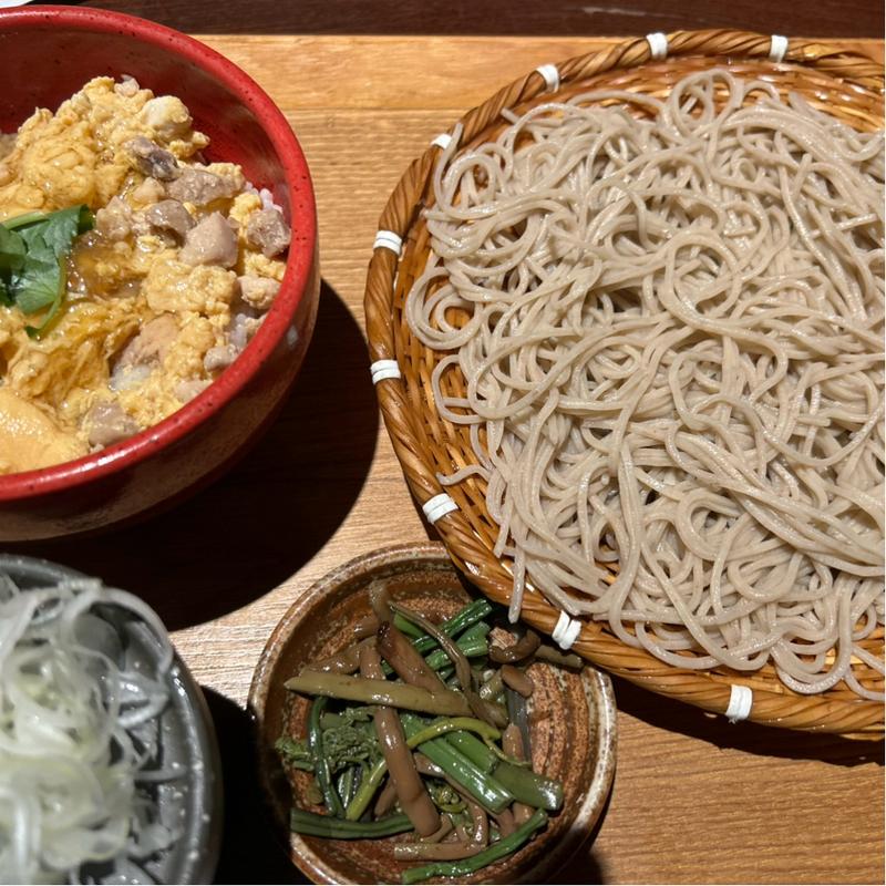 親子丼ともりそば(そばと天ぷら 石楽 大手町店)