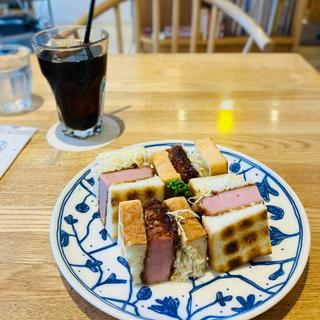 ハムカツサンド アイスコーヒー