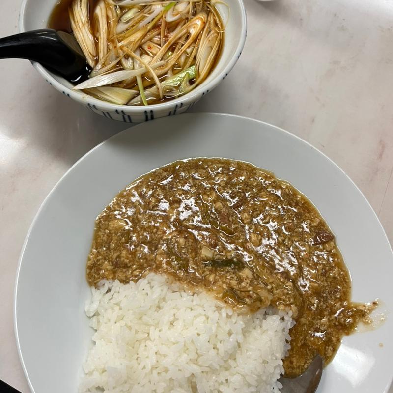日替わり　ミニネギラーメンとくずし麻婆豆腐丼(中華料理 クサカ亭)