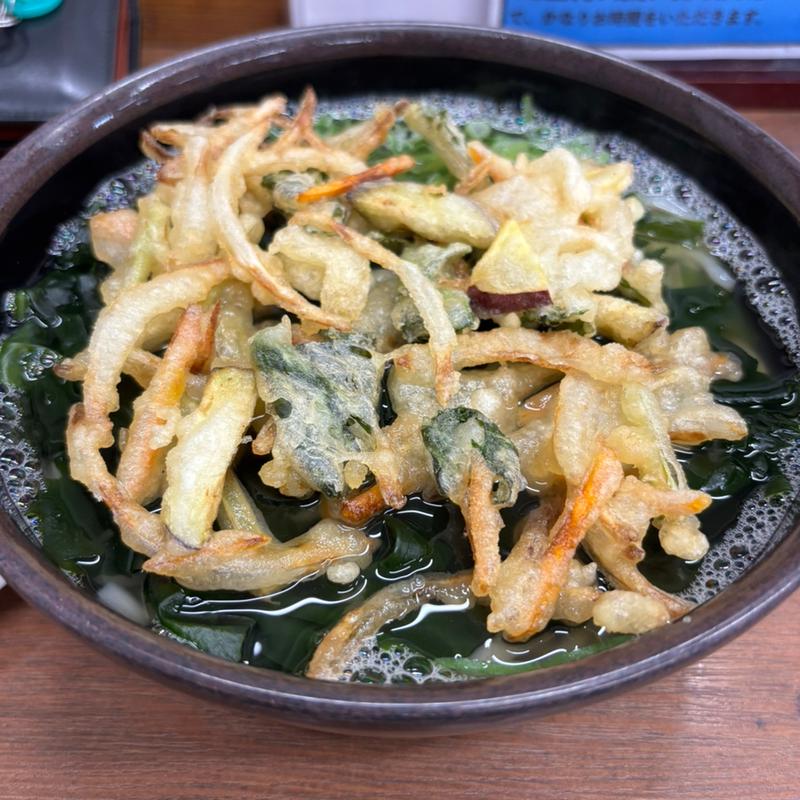 野菜天うどんわかめトッピング(だいまるうどん)
