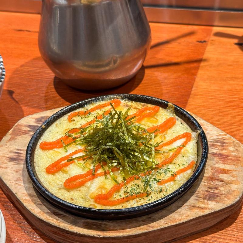 山芋チーズ明太鉄板焼き(九州料理 博多花串 栄錦店)