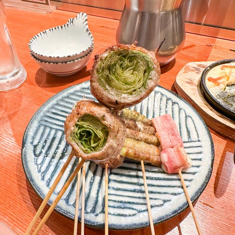 おまかせ巻き串五本盛り(九州料理 博多花串 栄錦店)