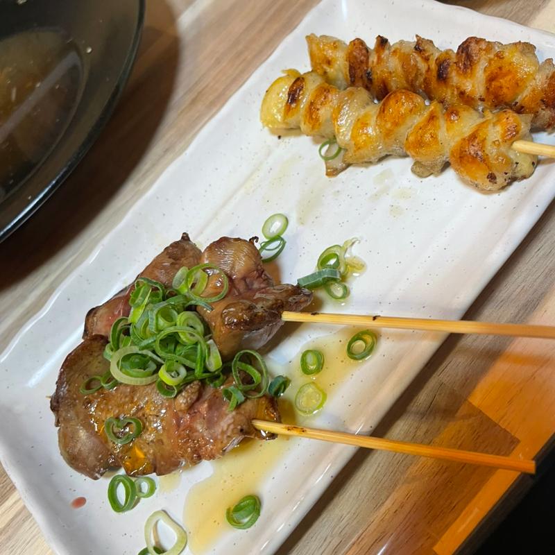 肝串＋ぼんじり串(播州ラーメンかんばし尾上店)