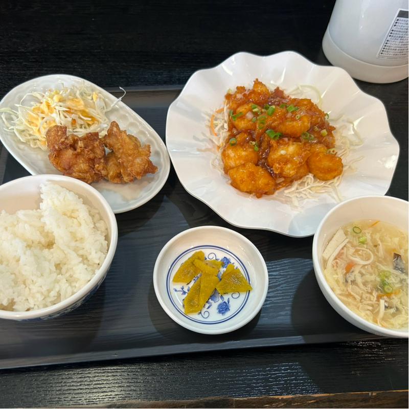 エビチリ定食(中華食堂)