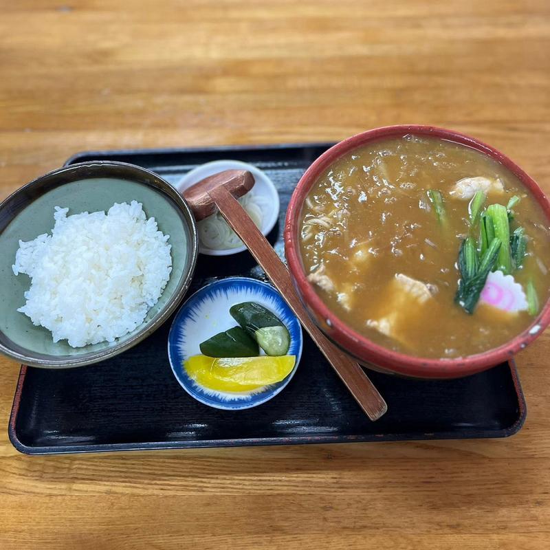 カレー南蛮そば 小ライス(きそば 柏屋 （かしわや）)