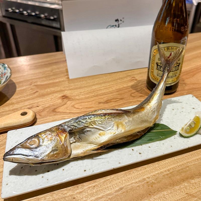 魚の糠漬け原始焼き トロ鯖(晩餐 かぼす)