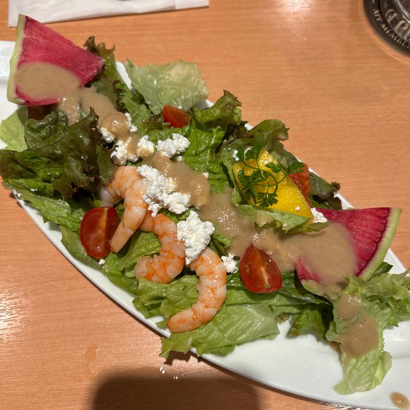 海老とカッテージチーズのサラダ ごぼう＆胡麻(ヱビスバー 札幌アピア店 (YEBISU BAR Sapporo Apia))