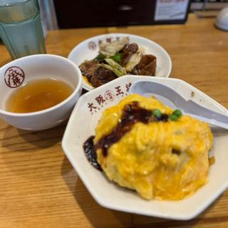 オムエビ飯とハーフ回鍋肉